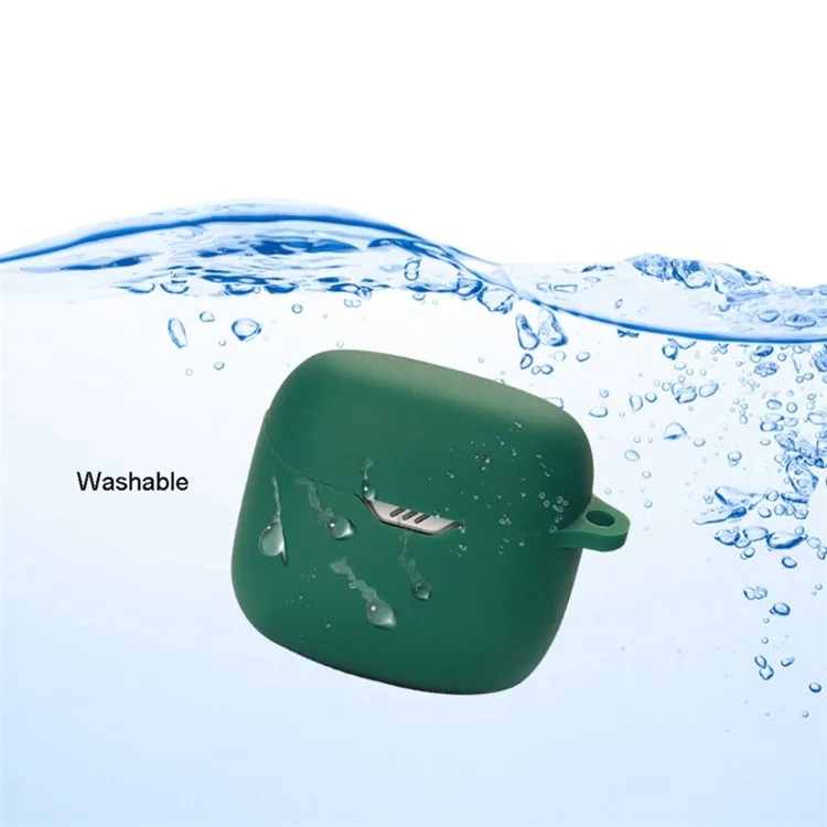 Custodia di protezione antiurto per la scatola di ricarica degli auricolari JBL TUNE FLEX, cover morbida in silicone con fibbia da trasporto - Rosso