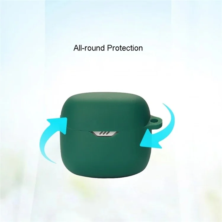 Custodia di protezione antiurto per la scatola di ricarica degli auricolari JBL TUNE FLEX, cover morbida in silicone con fibbia da trasporto - Rosso