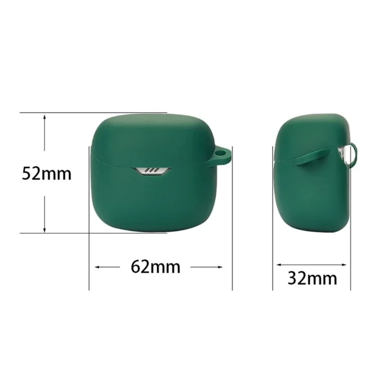 Custodia di protezione antiurto per la scatola di ricarica degli auricolari JBL TUNE FLEX, cover morbida in silicone con fibbia da trasporto - Rosso