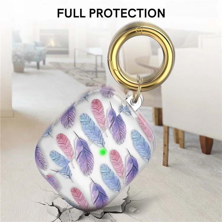 AHASTYLE PT142-3 per Apple AirPods 3 Custodia antideriva per auricolari Stampa del modello Custodia di ricarica per auricolari Progettazione in due pezzi Copertura in TPU con moschettone - Dessert