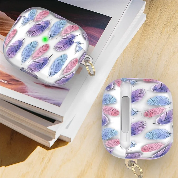 AHASTYLE PT142-3 per Apple AirPods 3 Custodia antideriva per auricolari Stampa del modello Custodia di ricarica per auricolari Progettazione in due pezzi Copertura in TPU con moschettone - Dessert
