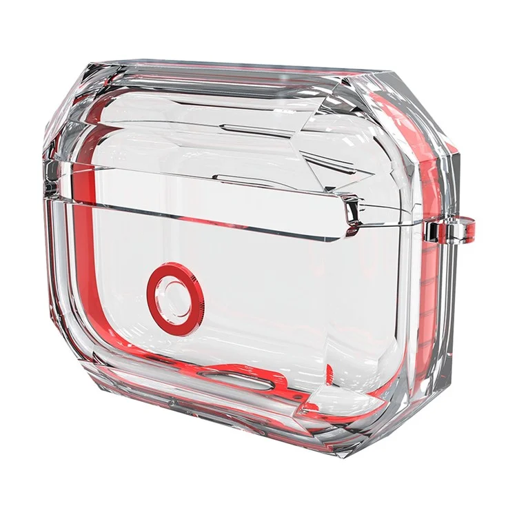 Для Airpods Pro 2 Creative Traful Transparent TPU Защитный Корпус Беспроводной Наушники Против Капельницы - Красный