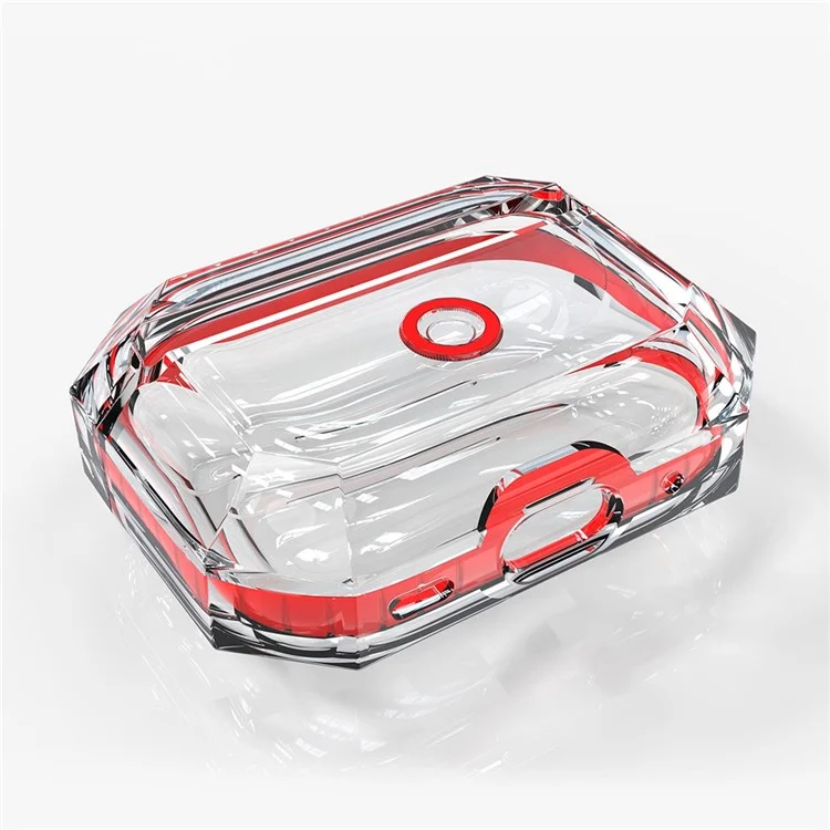 Для Airpods Pro 2 Creative Traful Transparent TPU Защитный Корпус Беспроводной Наушники Против Капельницы - Красный