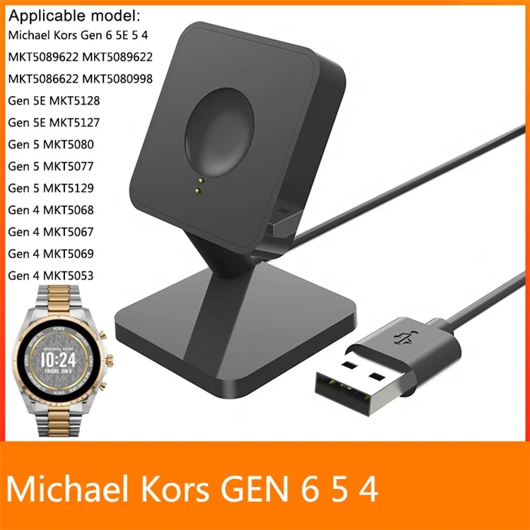For Michael Kors Gen 6 1m USB Cable Charging Stand Desktop Smart Watch Charger Bracket