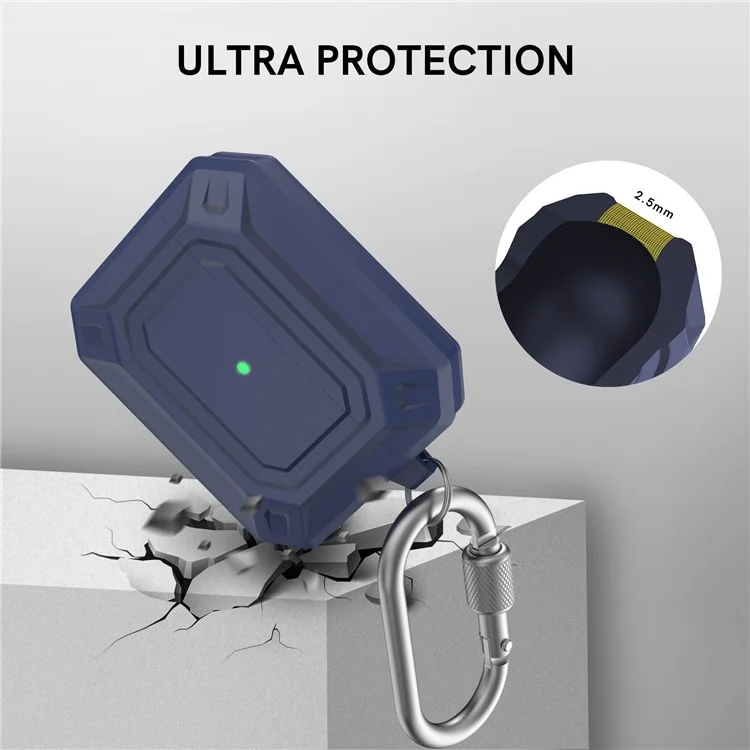 Ahastyle PT144 Para Apple AirPods Pro Protective Silicone Skin Cover Diseño de Dos Piezas Auriculares Auriculares Auriculares - Azul