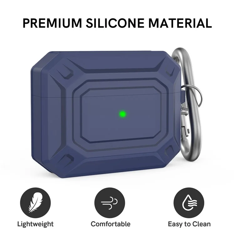 Ahastyle PT144 Para Apple AirPods Pro Protective Silicone Skin Cover Diseño de Dos Piezas Auriculares Auriculares Auriculares - Azul