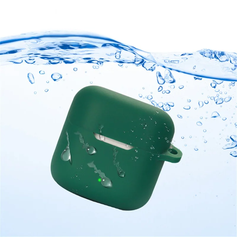 Anti-scratch Sleeve for YX06 TWS Earphone Charging Bin, Silicone Cover Case with Carrying Buckle - Dark Blue