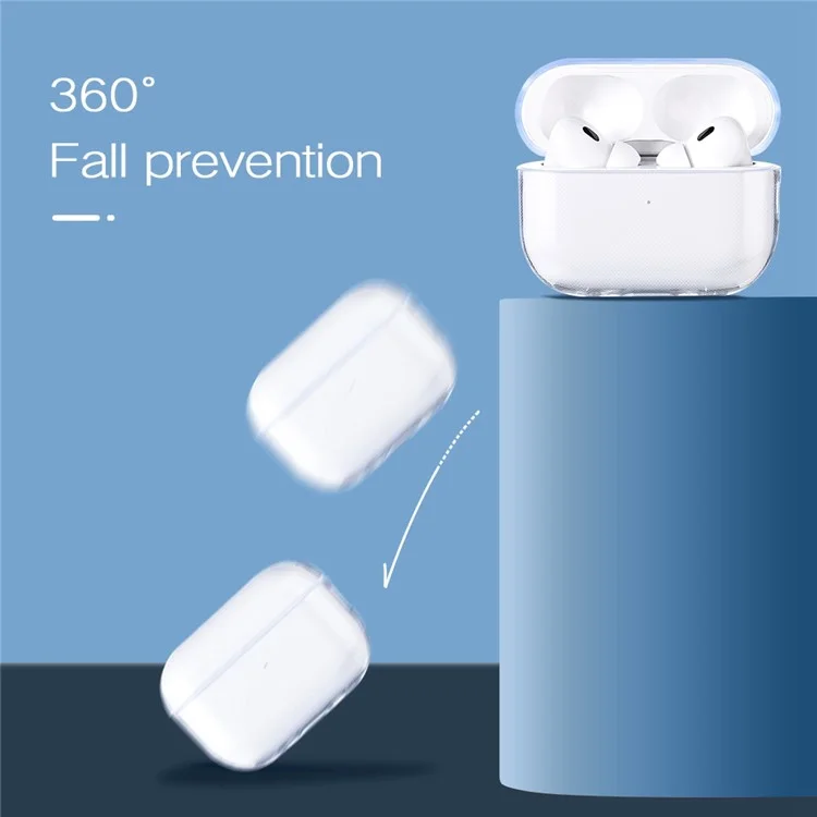Para AirPods Pro (Gen 2) (USB-C) / Pro 2 Transparent Soft TPU Protective Case TWS Bluetooth Earphone Anti-drop Cover