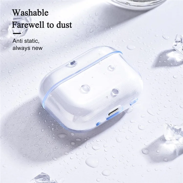 Para AirPods Pro (Gen 2) (USB-C) / Pro 2 Transparent Soft TPU Protective Case TWS Bluetooth Earphone Anti-drop Cover