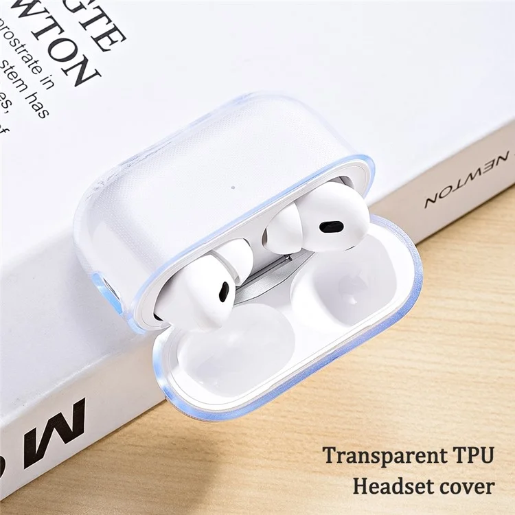 Para AirPods Pro (Gen 2) (USB-C) / Pro 2 Transparent Soft TPU Protective Case TWS Bluetooth Earphone Anti-drop Cover