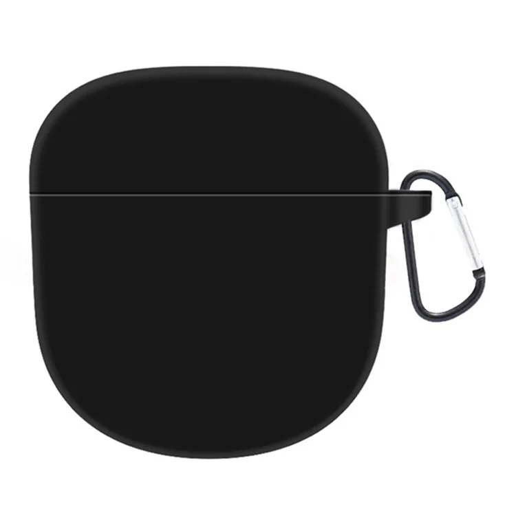Drop Protection Silicone Case for Bose QuietComfort Earbuds II Earphone Charging Box, Soft Cover with Carrying Buckle - Black