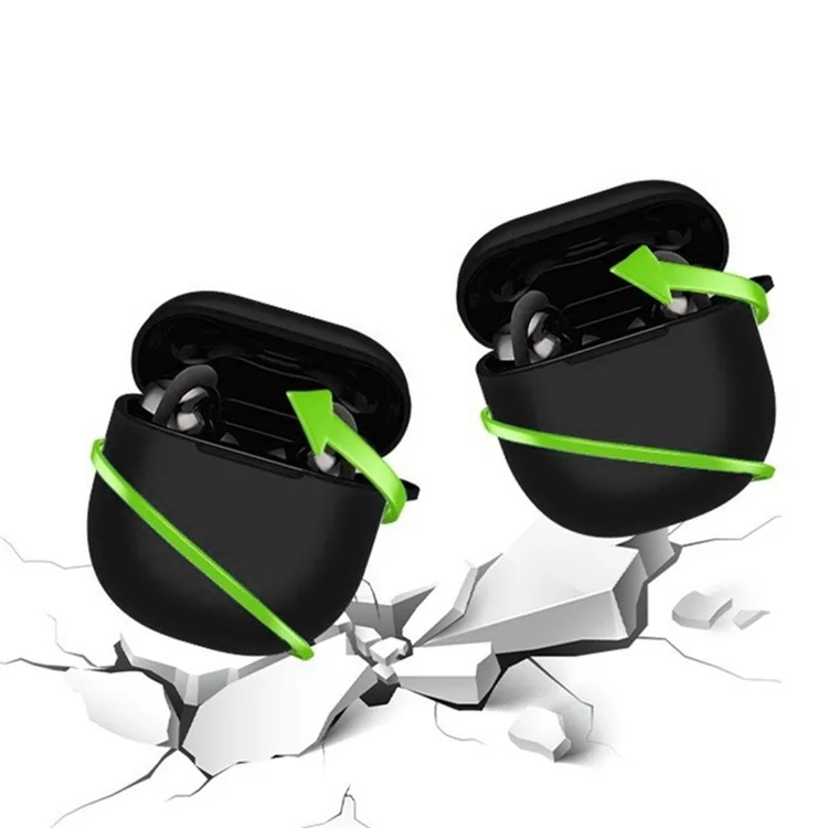 Drop Protection Silicone Case for Bose QuietComfort Earbuds II Earphone Charging Box, Soft Cover with Carrying Buckle - Black