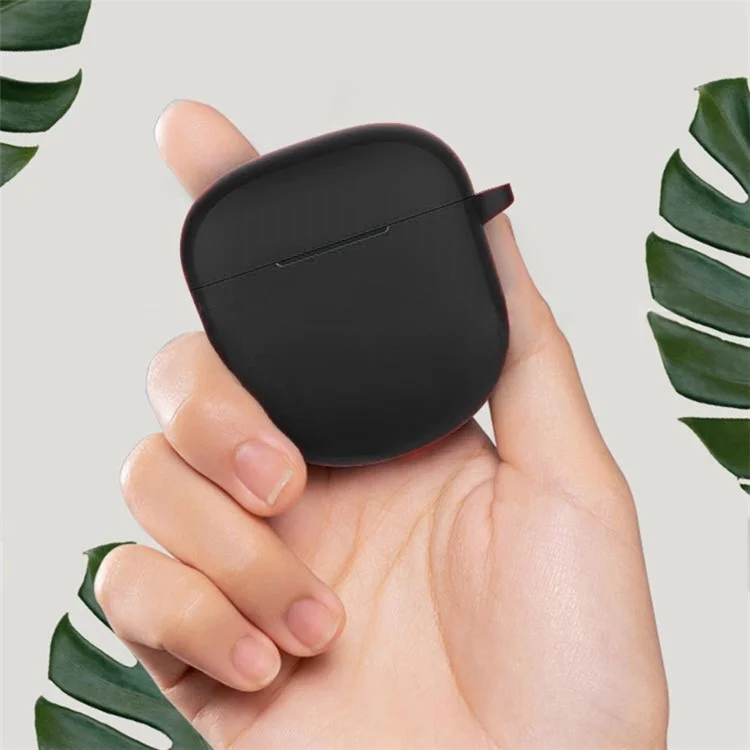 Drop Protection Silicone Case for Bose QuietComfort Earbuds II Earphone Charging Box, Soft Cover with Carrying Buckle - Black