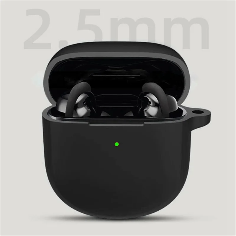 Drop Protection Silicone Case for Bose QuietComfort Earbuds II Earphone Charging Box, Soft Cover with Carrying Buckle - Wine Red