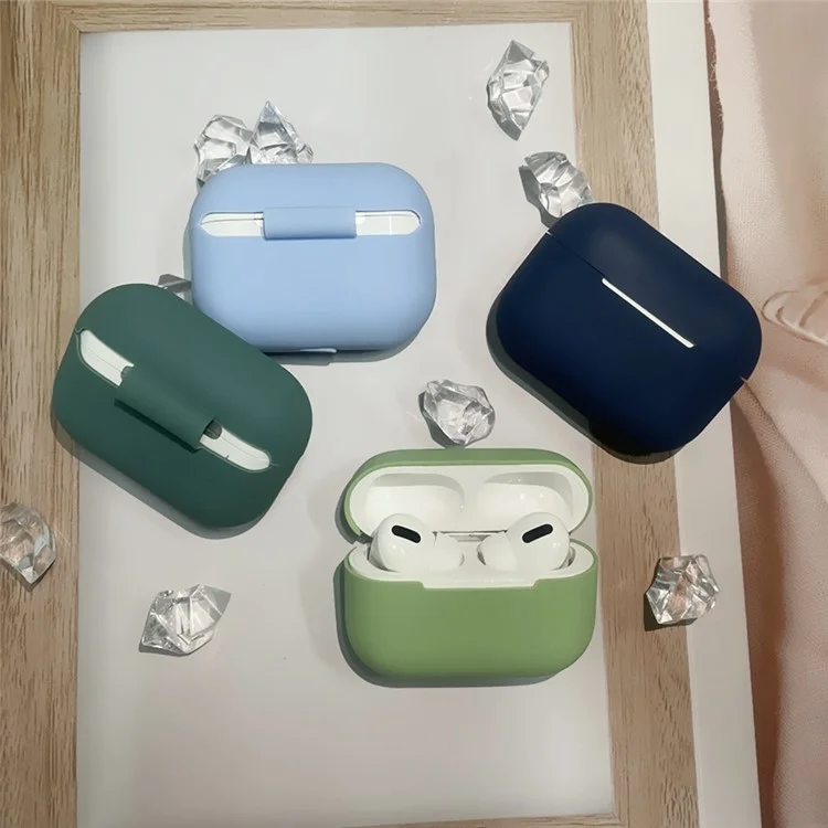 Para AirPods Pro 2 Silicone Skin Estojo de Fone de Ouvido Portátil Capa Protetora Resistente a Arranhões e Choques com Espessura de 2mm - Roxo Claro