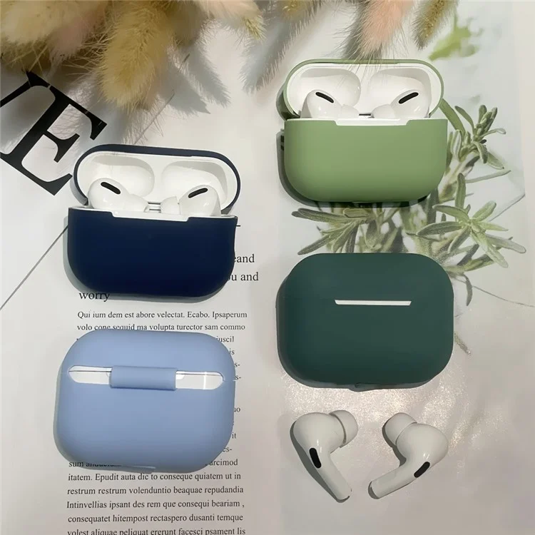 Para AirPods Pro 2 Silicone Skin Estojo de Fone de Ouvido Portátil Capa Protetora Resistente a Arranhões e Choques com Espessura de 2mm - Roxo Claro