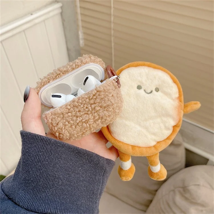 Für Apple Airpods Pro Bluetooth Earphone TPU Hülle Flusenplüsch -ohrhörer -schutzabdeckung Mit Cartoon Toast Wallet