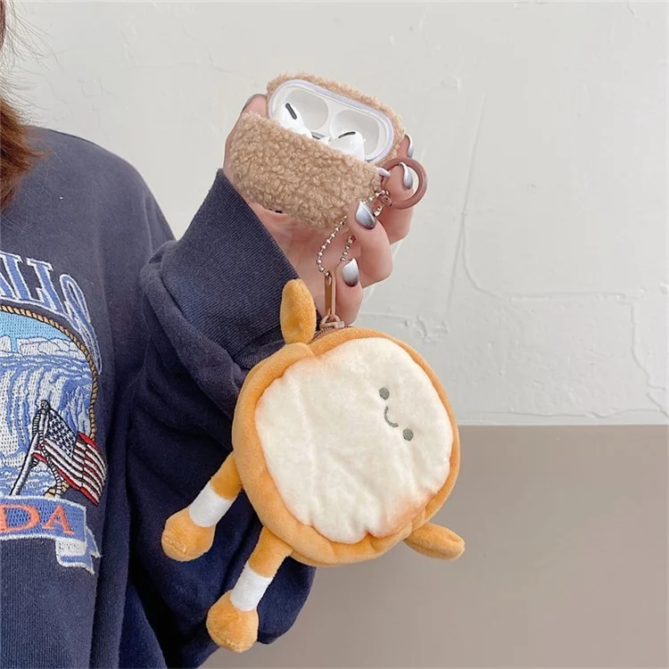 Für Apple Airpods Pro Bluetooth Earphone TPU Hülle Flusenplüsch -ohrhörer -schutzabdeckung Mit Cartoon Toast Wallet