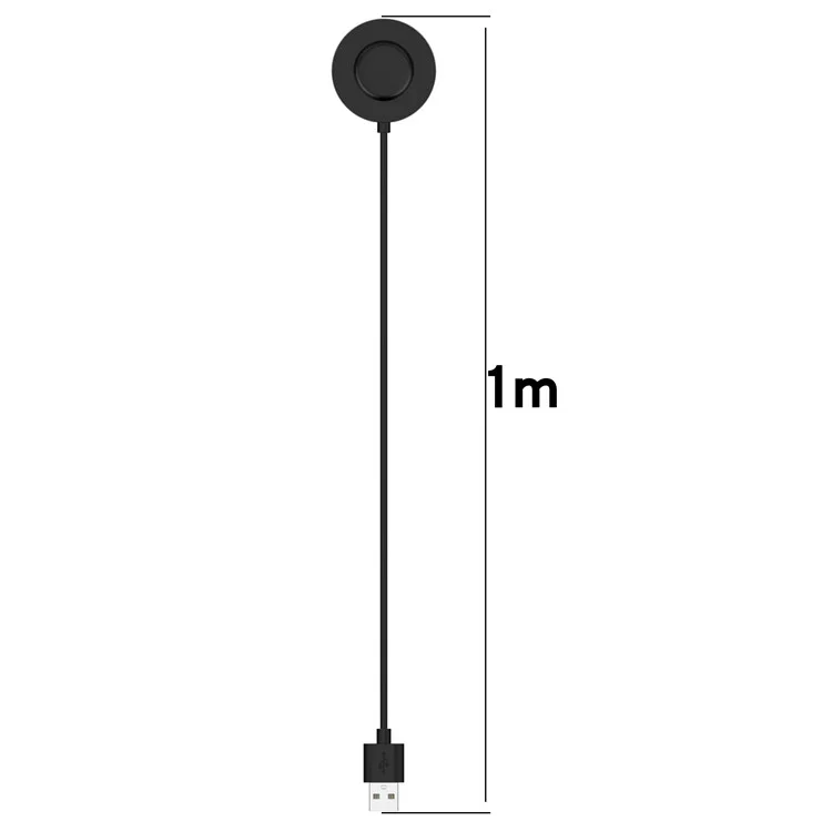 For Xiaomi Watch S1 Pro Wireless Charger 1m USB Cable Smart Watch Charging Dock Cradle - Black
