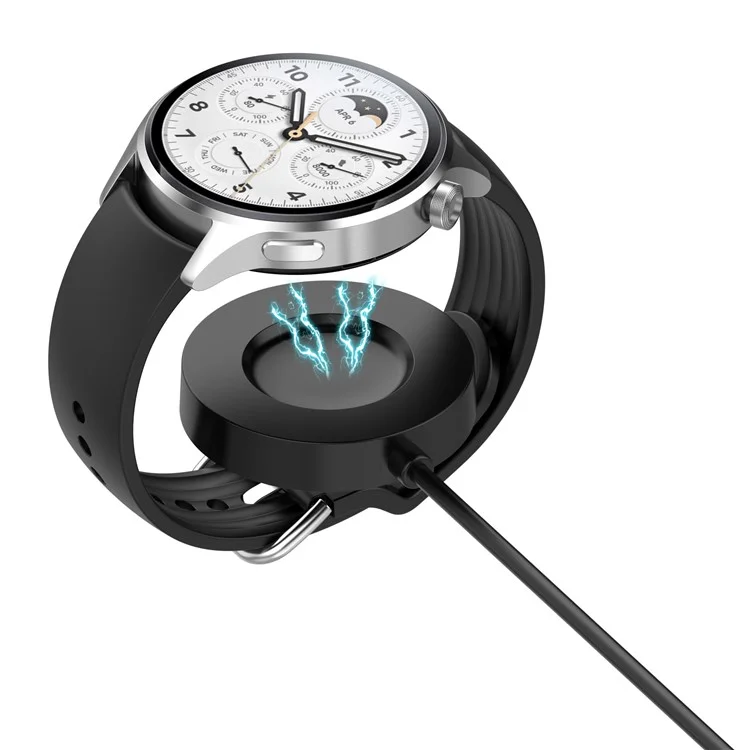 For Xiaomi Watch S1 Pro Wireless Charger 1m USB Cable Smart Watch Charging Dock Cradle - Black
