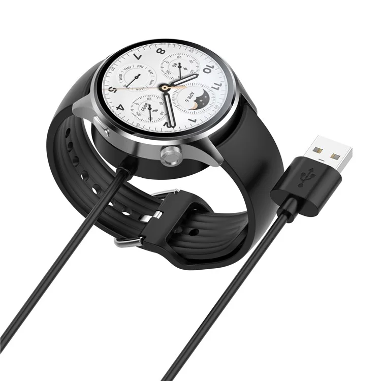 For Xiaomi Watch S1 Pro Wireless Charger 1m USB Cable Smart Watch Charging Dock Cradle - Black