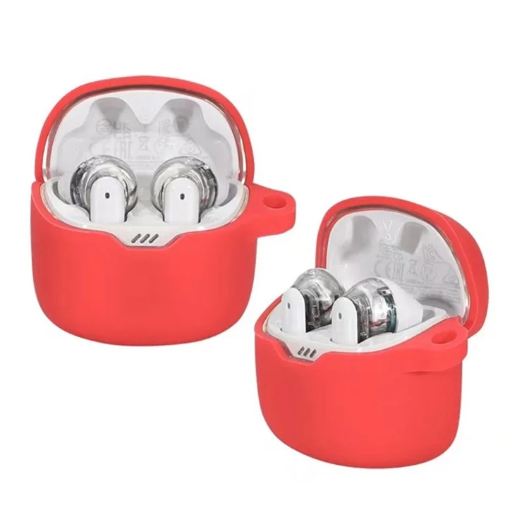 For JBL Tune Flex Shockproof Case Bluetooth-compatible Earbuds Protector Anti-Drop Silicone Case - Pink