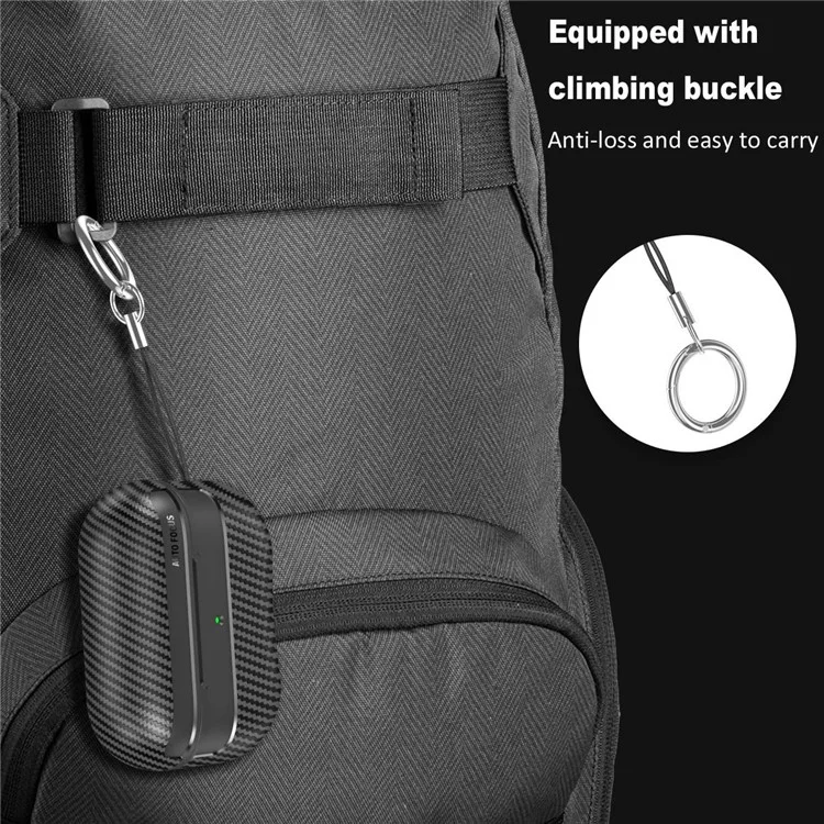 Для AirPods Pro 2 TPU Anti-scratch Anti-drop Cover Carbon Fiber Texture Bluetooth Earphone Protective Sleeve - Black