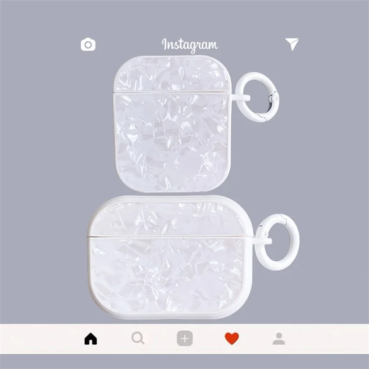 Para Apple AirPods com Case de Carregamento (2016) / (2019) / AirPods com Case de Carregamento Sem Fio (2019) Capa Protetora TPU Capa de Padrão Antiestético para Fone de Ouvido - Branco