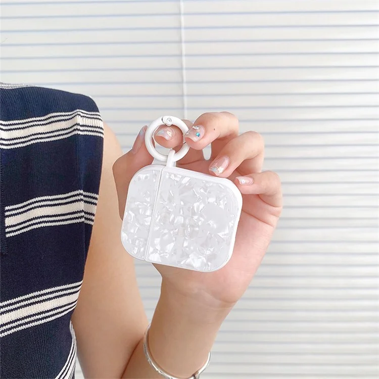Para Apple AirPods com Case de Carregamento (2016) / (2019) / AirPods com Case de Carregamento Sem Fio (2019) Capa Protetora TPU Capa de Padrão Antiestético para Fone de Ouvido - Branco