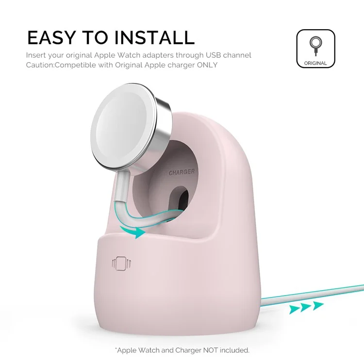 Astastele PT63 Para Apple Aplect Signone a Relista de Sistório Stand Anti-slip Despendequela Todrador de Carger - Rosa