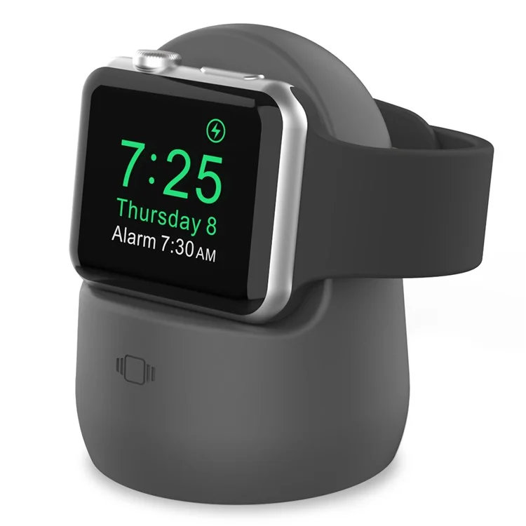 Ahastyle Pt63 Für Apple Watch Silicon Watch Ladegerät Ständer Anti-slip-desktop-ladegerät Halter - Dunkelgrau