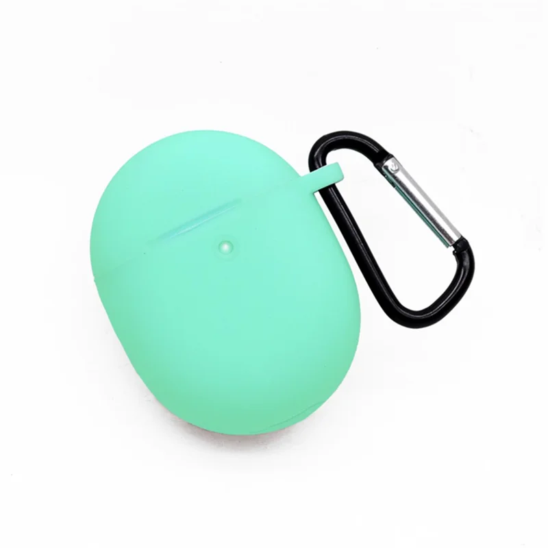 For Google Pixel Buds Pro Silicone Protective Sleeve Bluetooth-compatible Earphone Anti-drop Cover with Anti-lost Buckle - Mint Green