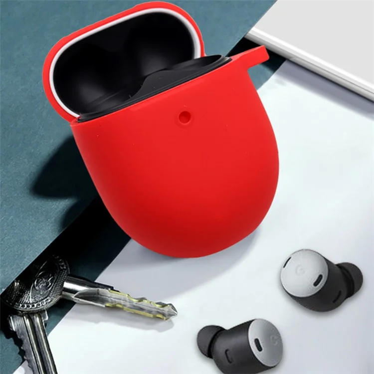 Para funda protectora de silicona Google Pixel Buds Pro, auricular Bluetooth, cubierta antideslizante con hebilla antirrobo - Negro