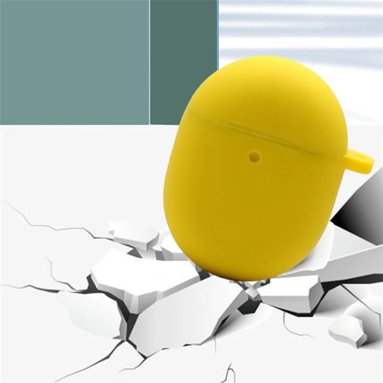 Para Google Pixel Buds Pro Funda protectora de silicona Auricular Bluetooth Cubierta antiperder con hebilla antillos - Amarillo