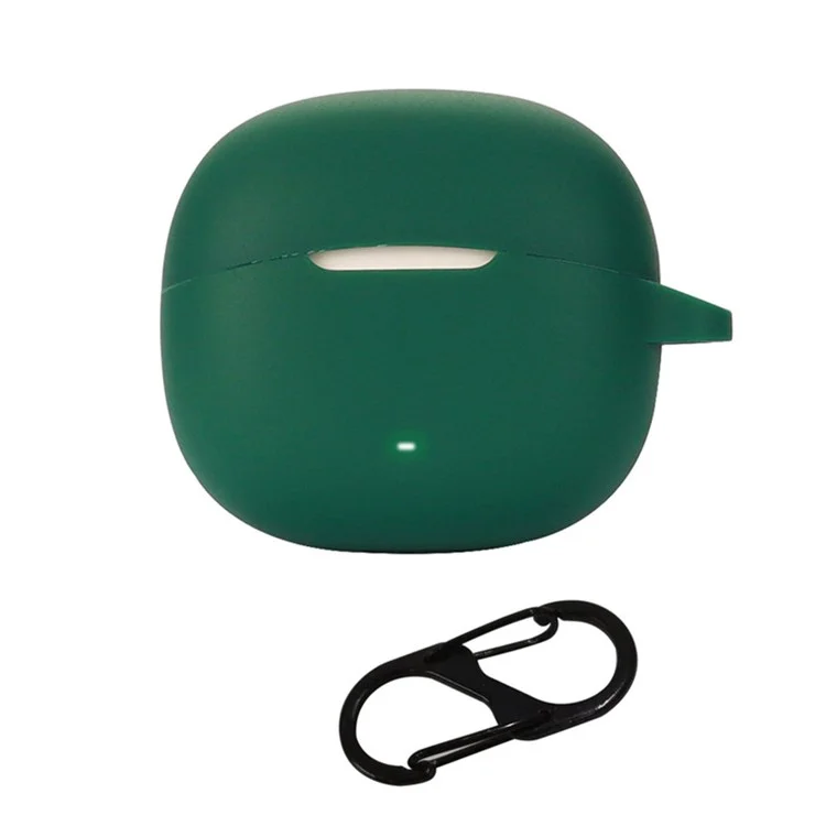 Para EDIFIER A1 Funda protectora de silicona blanda Auricular Bluetooth a prueba de caídas Cubierta con hebilla antirrobo - Verde negruzco