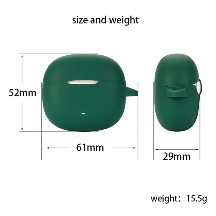 Para EDIFIER A1 Funda protectora de silicona blanda Auricular Bluetooth a prueba de caídas Cubierta con hebilla antirrobo - Verde negruzco