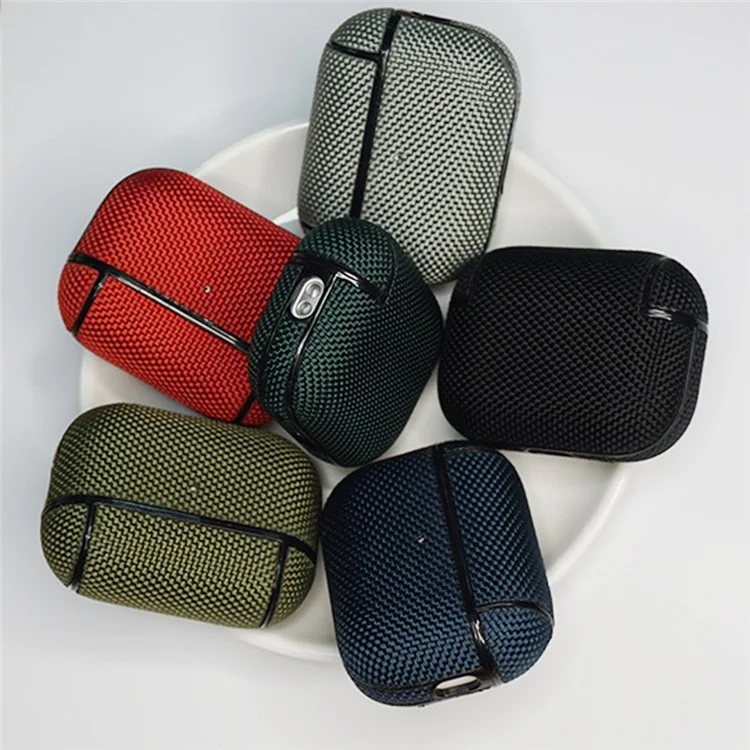 For AirPods Pro (Gen 2) (USB-C) / Pro 2 Charging Case Cover Nylon PC Anti-Fall Case Bluetooth-compatible Headset Protector with Strap - Dark Green