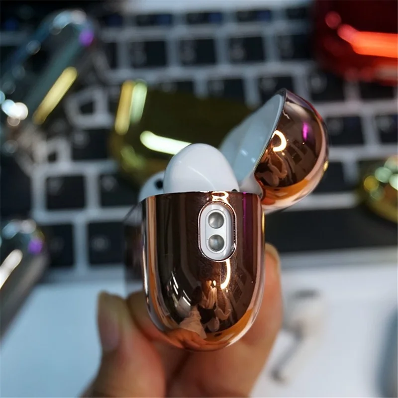 For AirPods Pro (Gen 2) (USB-C) / Pro 2 Bluetooth-compatible Earphone Protective Case Electroplated PC Anti-drop Cover - Silver