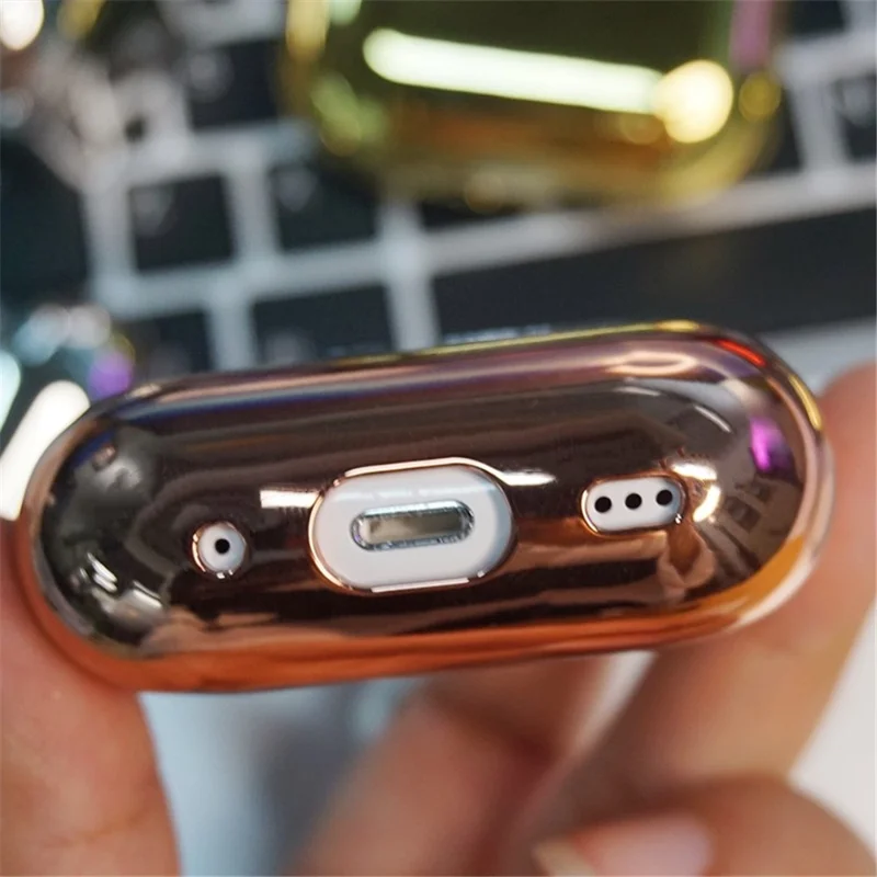 For AirPods Pro (Gen 2) (USB-C) / Pro 2 Bluetooth-compatible Earphone Protective Case Electroplated PC Anti-drop Cover - Silver