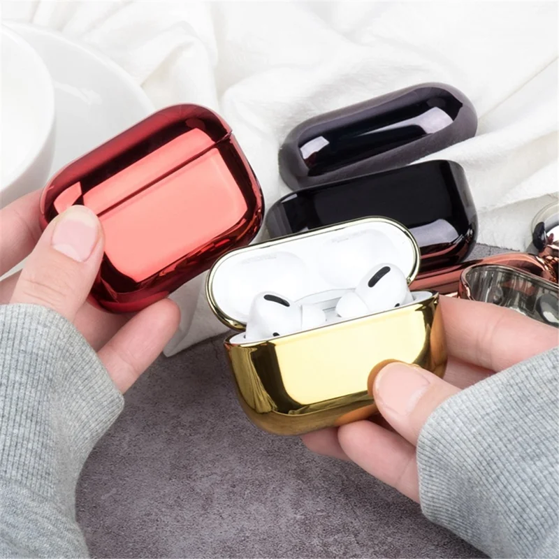 For AirPods Pro (Gen 2) (USB-C) / Pro 2 Bluetooth-compatible Earphone Protective Case Electroplated PC Anti-drop Cover - Silver