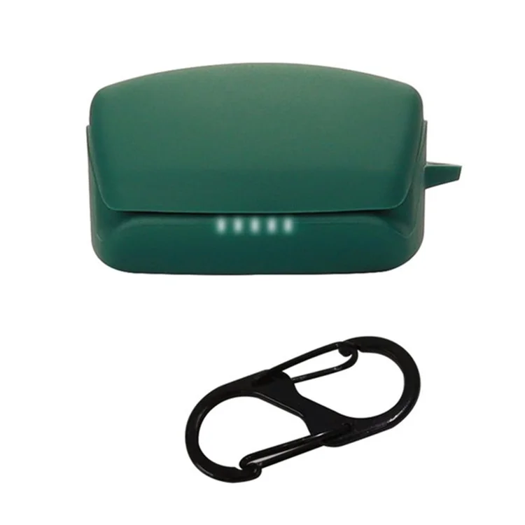 Étui de protection pour écouteurs Audio-Technica ATH-TWX9 en silicone souple anti-poussière avec boucle - Vert foncé
