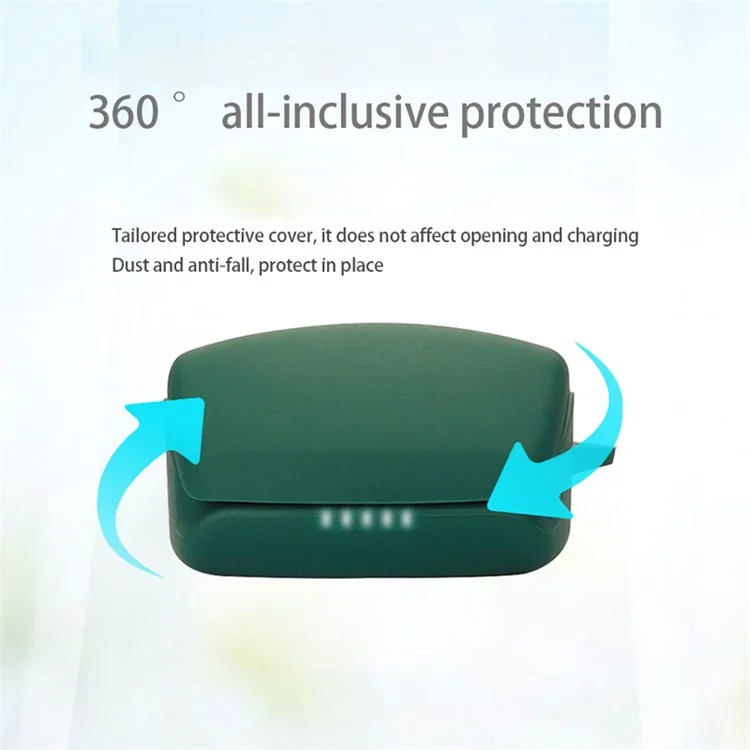 Étui de protection pour écouteurs Audio-Technica ATH-TWX9 en silicone souple anti-poussière avec boucle - Vert foncé