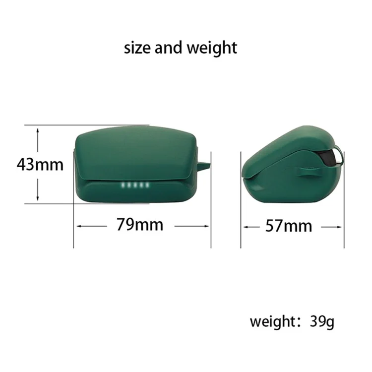 Étui de protection pour écouteurs Audio-Technica ATH-TWX9 en silicone souple anti-poussière avec boucle - Vert foncé