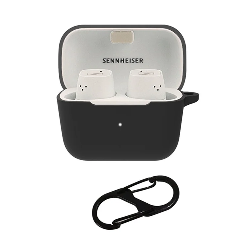 Anti-scratch Carrying Case for Sennheiser CX 500BT Earphone Charging Box Protective Cover with Buckle - Black