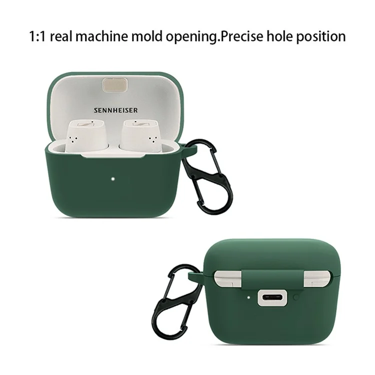 Anti-scratch Carrying Case for Sennheiser CX 500BT Earphone Charging Box Protective Cover with Buckle - White