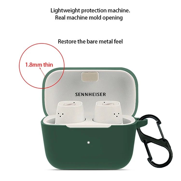 Anti-scratch Carrying Case for Sennheiser CX 500BT Earphone Charging Box Protective Cover with Buckle - White