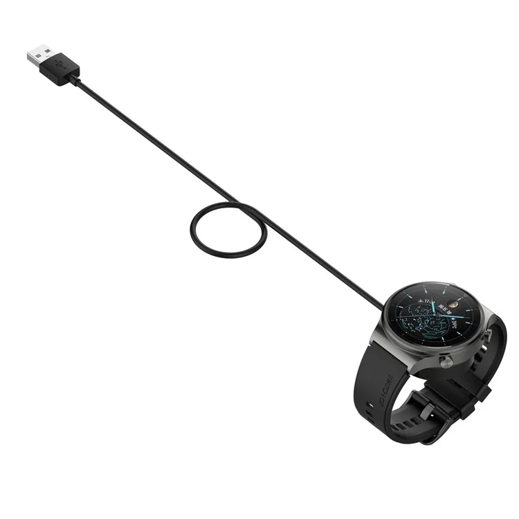 Für Huawei Watch GT Cyber 1m USB Smart Watch Ladekabel Magnetische Absorptions-Ladestation - Schwarz