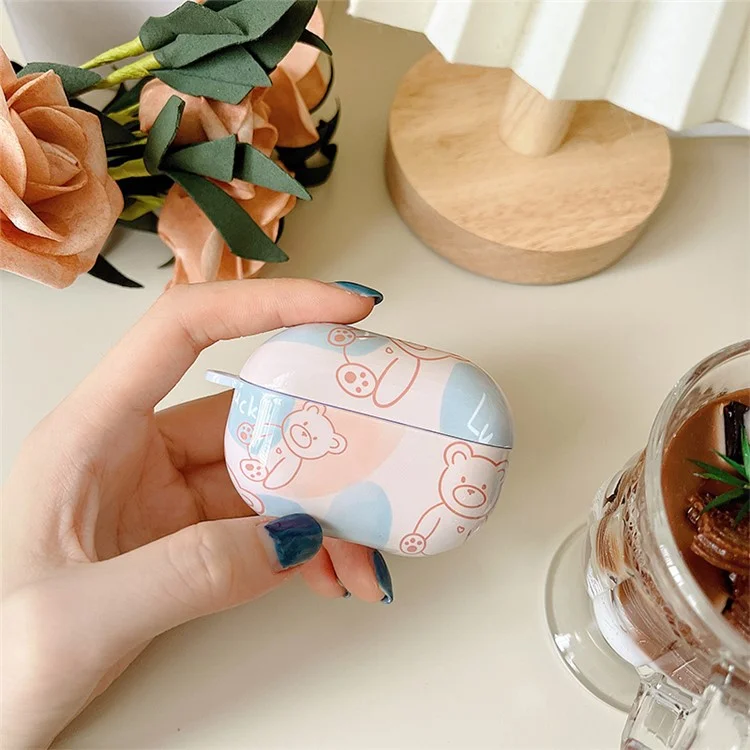 Anti-Fall Glossy Case for Xiaomi Redmi Buds 4 Pro Charging Case PC Cover Bluetooth Headset Protector TWS Earbuds Shockproof Case - Bear