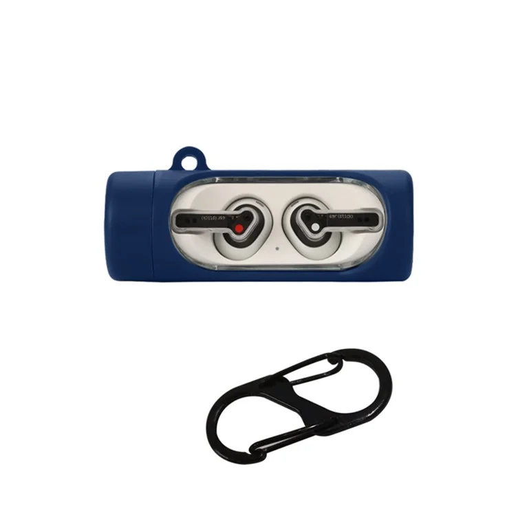 For Nothing Ear Stick Silicone Earphone Case Bluetooth-compatible Earbud Anti-drop Protective Cover with Anti-loss Buckle - Dark Blue