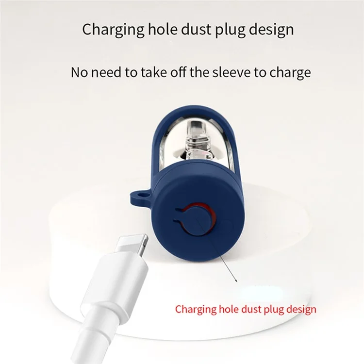 For Nothing Ear Stick Silicone Earphone Case Bluetooth-compatible Earbud Anti-drop Protective Cover with Anti-loss Buckle - Dark Blue